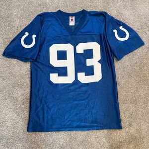 NFL Players Indianapolis Colts Dwight Freeney 93 Blue Football Jersey Mens M